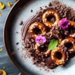Chocolate Covered Pretzels, delicious stacked on a white plate, ready to serve.